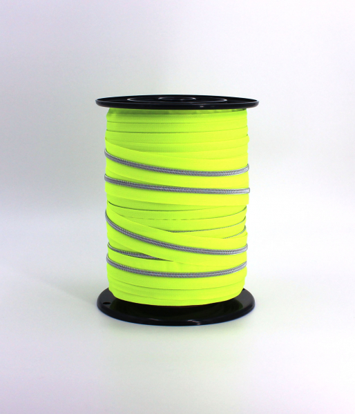 Endlosreißverschluss metallisiert neongelb/ silber (1m)